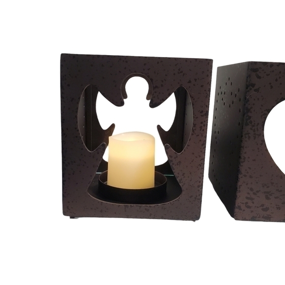 NIB Retired Partylite Celestial Lights Tealight Trio Metal glass candle holders - Picture 8 of 14